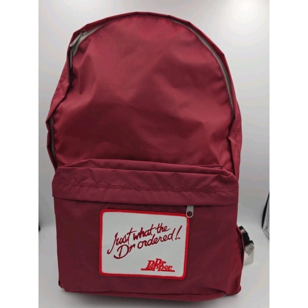 New Vintage Dr Pepper "Just what the Doctor Ordered" Burgundy Backpack 18"X 12"